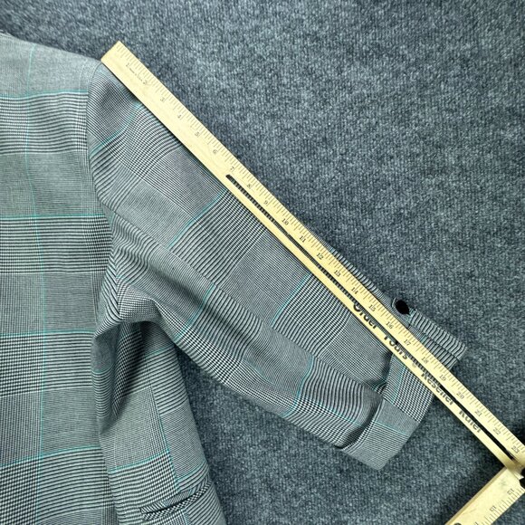 Madison Blazer Womens 2X Black White Glen Plaid Career Academia Open Jacket - Picture 15 of 16